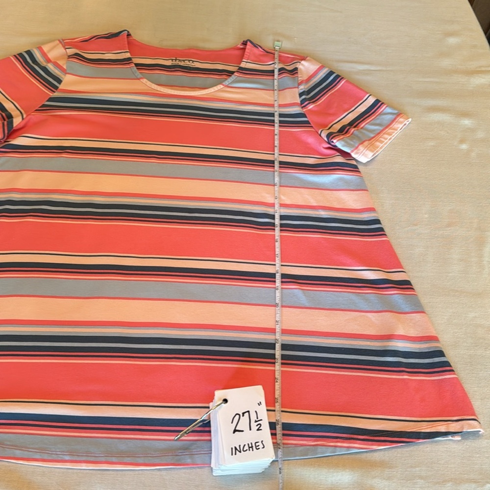 Denim&Co Striped Swing Tunic Jersey Top - Picture 11 of 13